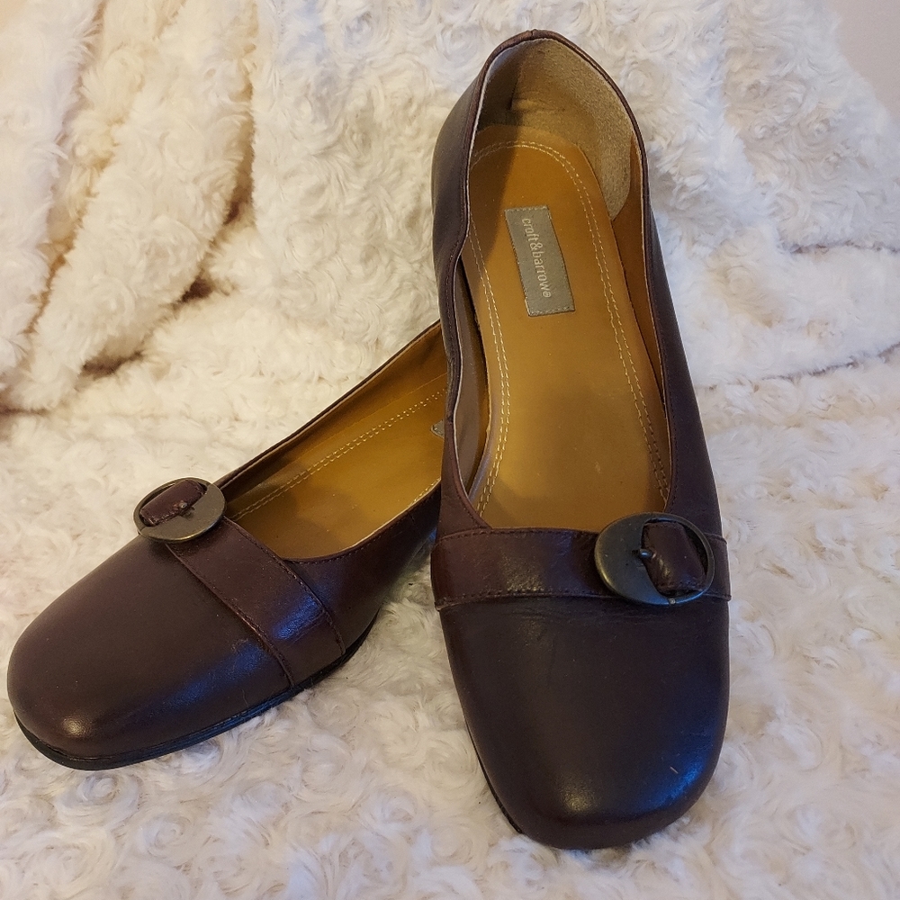 Croft & Barrow brown flats w/ buckle size 6.5 Fall Academia Preppy Office Career